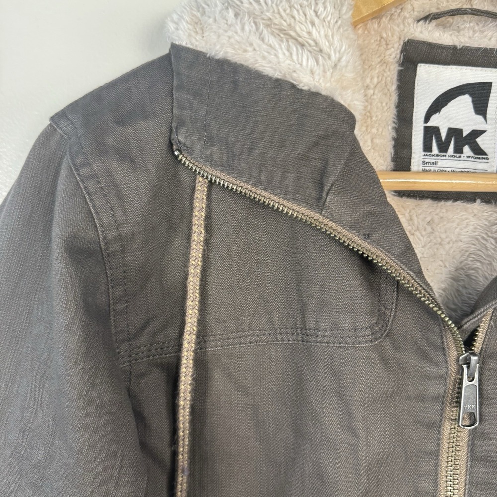 Mountain Khakis Army Green Sherpa Lined Canvas Jacket Women's Small Workwear - Picture 11 of 15